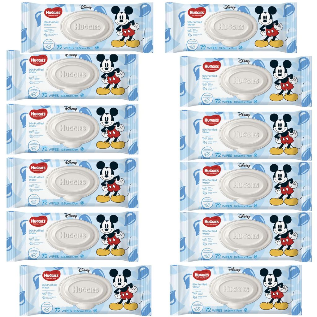 Huggies Baby Wipes 99% Purified Water - Bulk 12x72 - The Nappy Shop