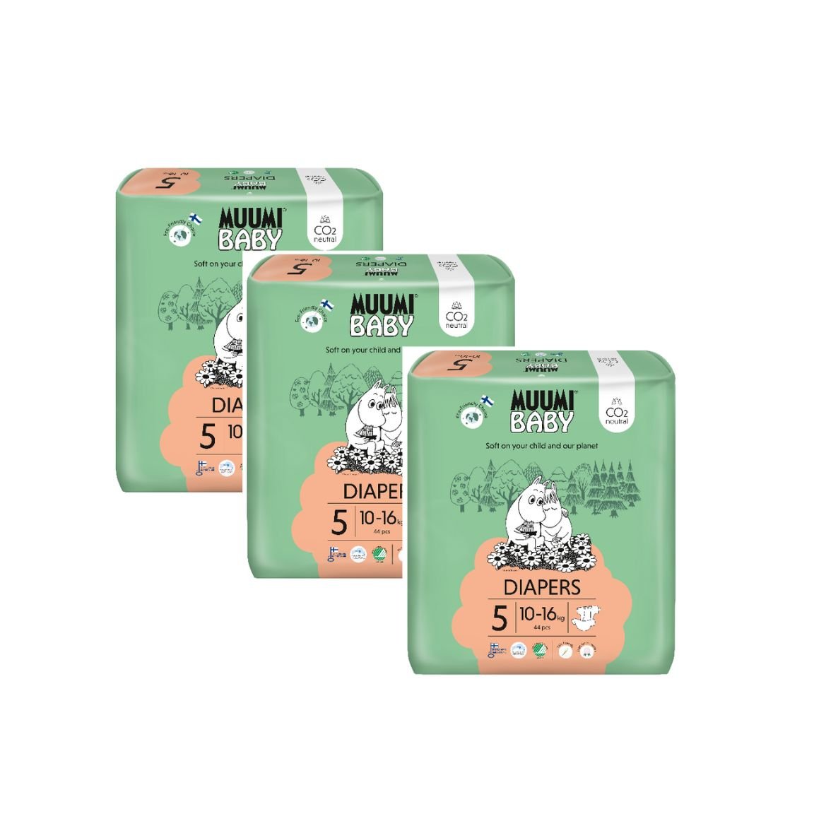 Muumi Eco Nappies Maxi Plus Size 5 - Bulk 3x44 - The Nappy Shop