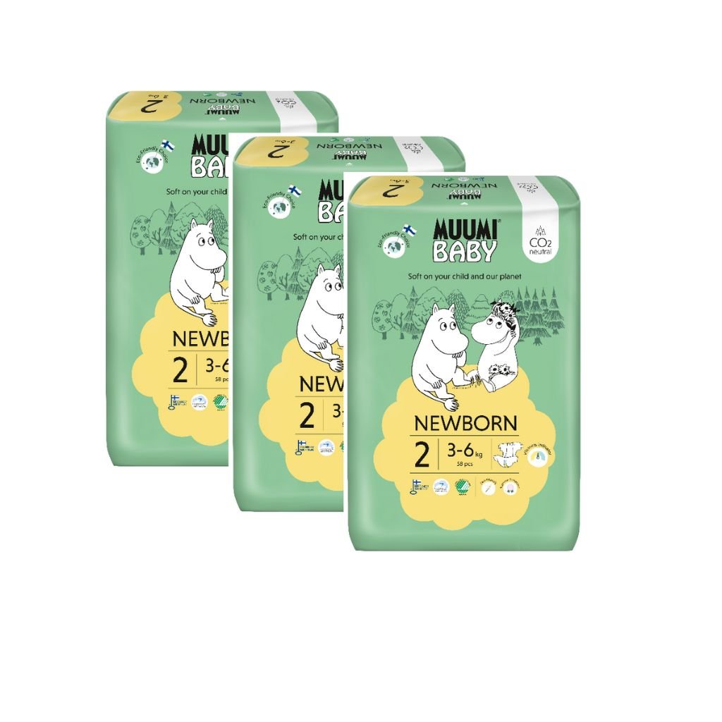 Muumi Eco Nappies Mini Size 2 - Bulk 3x58 - The Nappy Shop