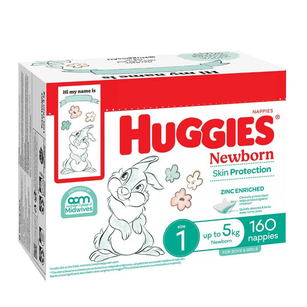 Huggies ultimate mega nappies newborn size 1 sales 160 pack